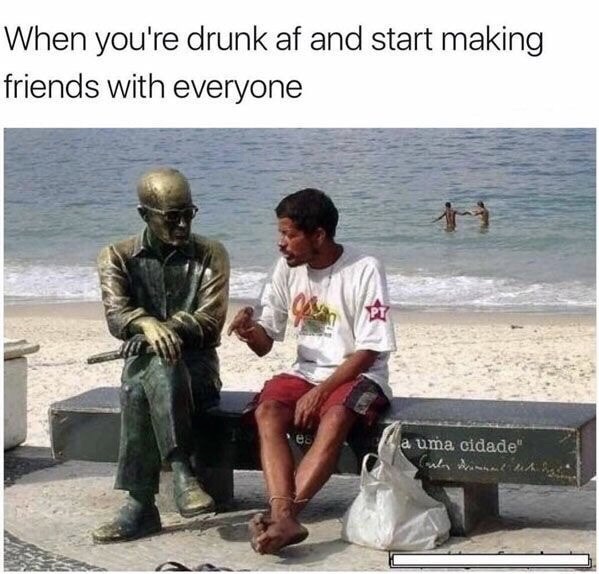 sunday meme about being a friendly drunk