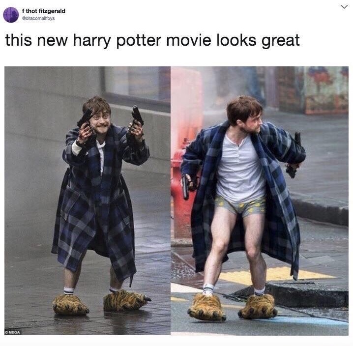 sunday meme about a movie about crackhead Harry Potter