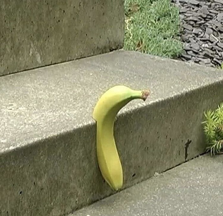 sunday meme with pic of a banana embedded into a staircase