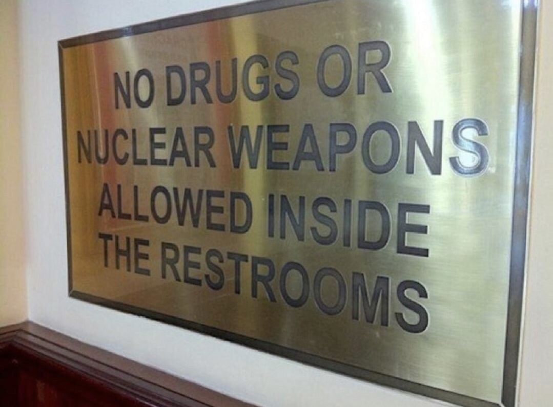 sunday meme of sign forbidding nuclear weapons