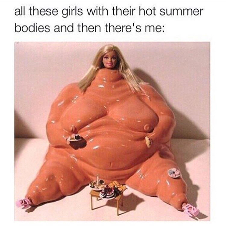 memes - orange - all these girls with their hot summer bodies and then there's me