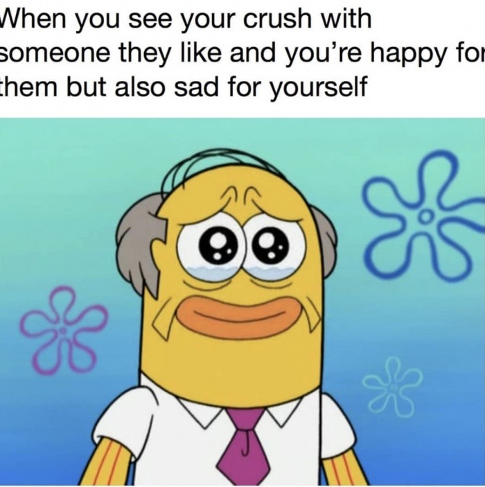 memes - food for the hungry - When you see your crush with someone they and you're happy for them but also sad for yourself