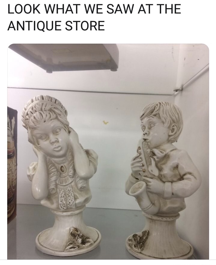 memes - stone carving - Look What We Saw At The Antique Store