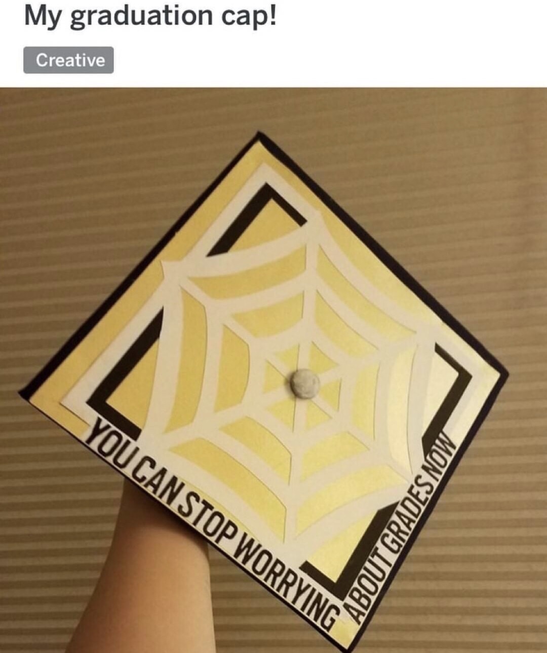 Monday meme with pic of a graduation cap saying