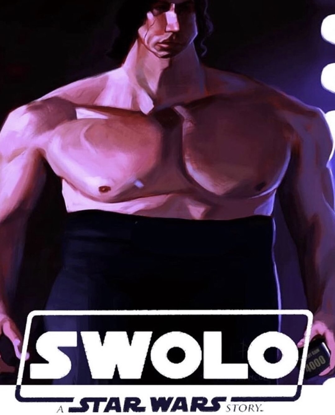 Monday meme with Kylo Ren painted as a large muscular figure