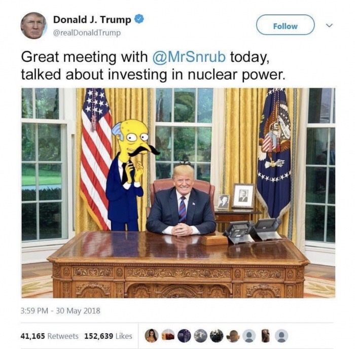 trump kim kardashian meeting - Donald J. Trump Trump Great meeting with today, talked about investing in nuclear power. 41,165 152,639