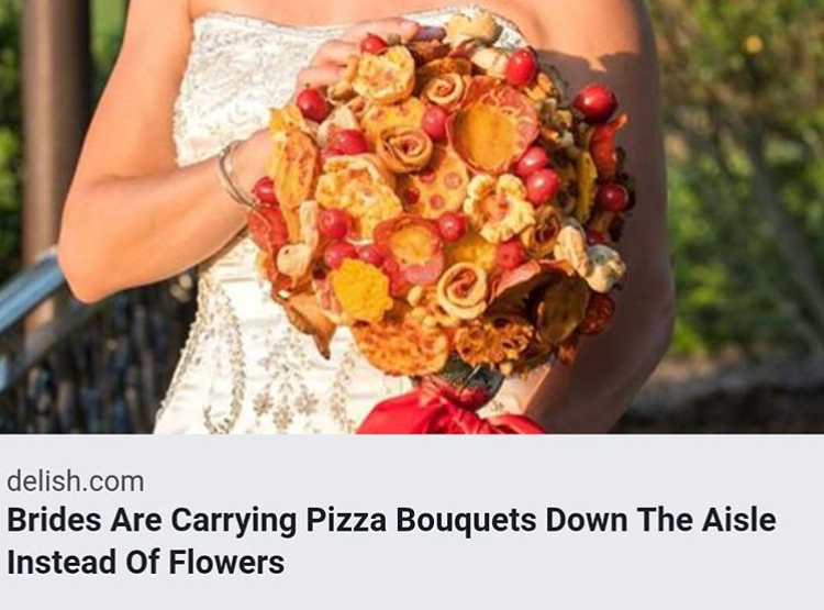 pizza bouquet - delish.com Brides Are Carrying Pizza Bouquets Down The Aisle Instead of Flowers