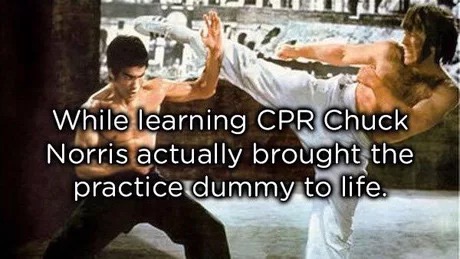 chuck norris jokes - 12 While learning Cpr Chuck Norris actually brought the practice dummy to life.