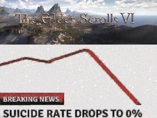 suicide rates drop to 0 - The Elder Scrolls Vi Breaking News Suicide Rate Drops To 0%