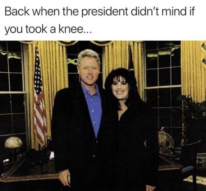 bill clinton and monica lewinsky together - Back when the president didn't mind if you took a knee...