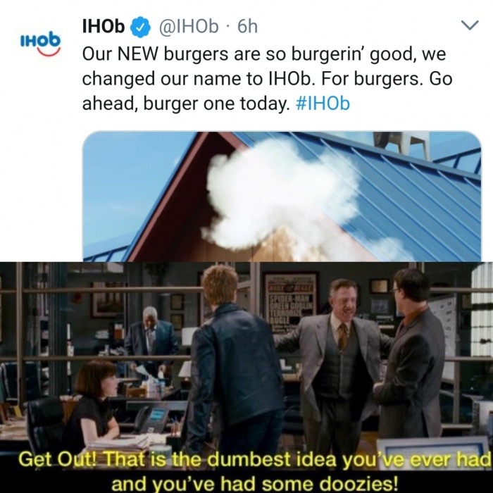presentation - IHob IHOb 6h Our New burgers are so burgerin' good, we changed our name to IHOb. For burgers. Go ahead, burger one today. Get Out! That is the dumbest idea you've ever had and you've had some doozies!