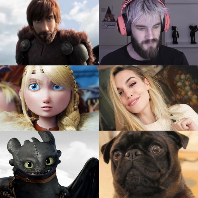 young vs old with pewdiepie and a pug