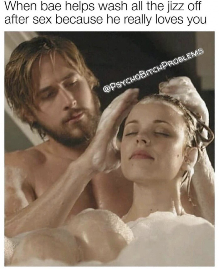 rachel mcadams and ryan gosling 2018 - When bae helps wash all the jizz off after sex because he really loves you