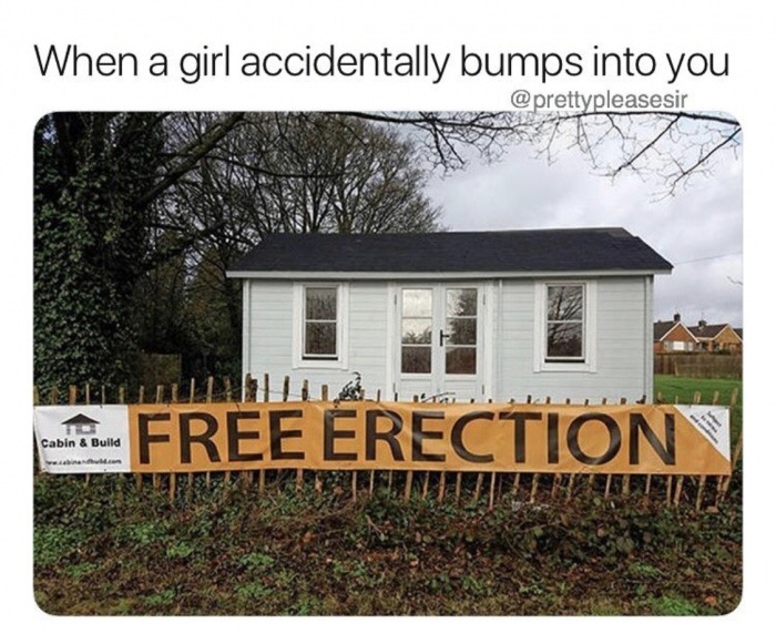 house - When a girl accidentally bumps into you Free Erection Cabin & Build