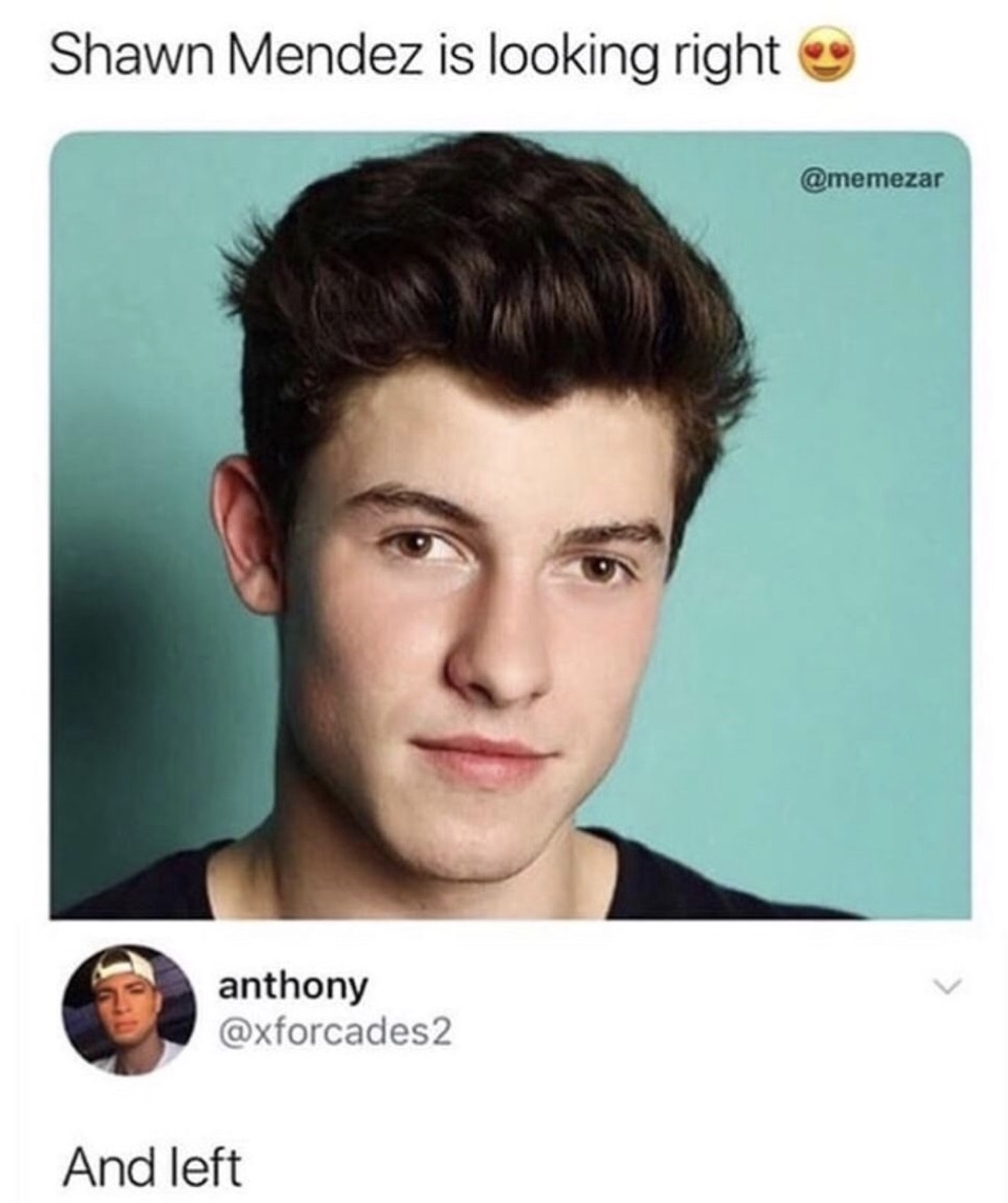 shawn mendes - Shawn Mendez is looking right anthony 2 And left