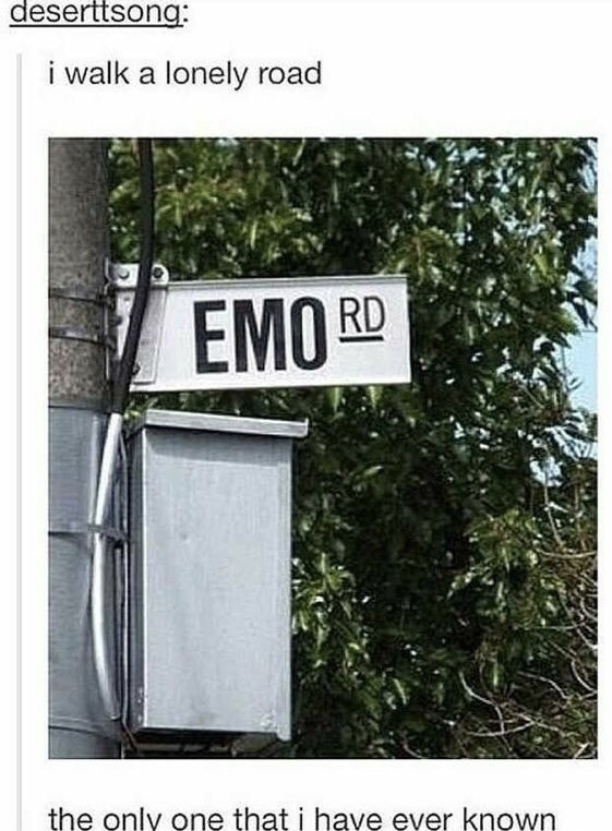 memes - emo road meme - deserttsong i walk a lonely road Emo Rd the only one that i have ever known
