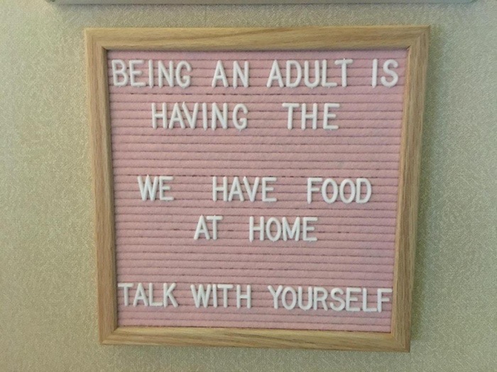 Being An Adultis Having The We Have Food At Home Talk With Yourself