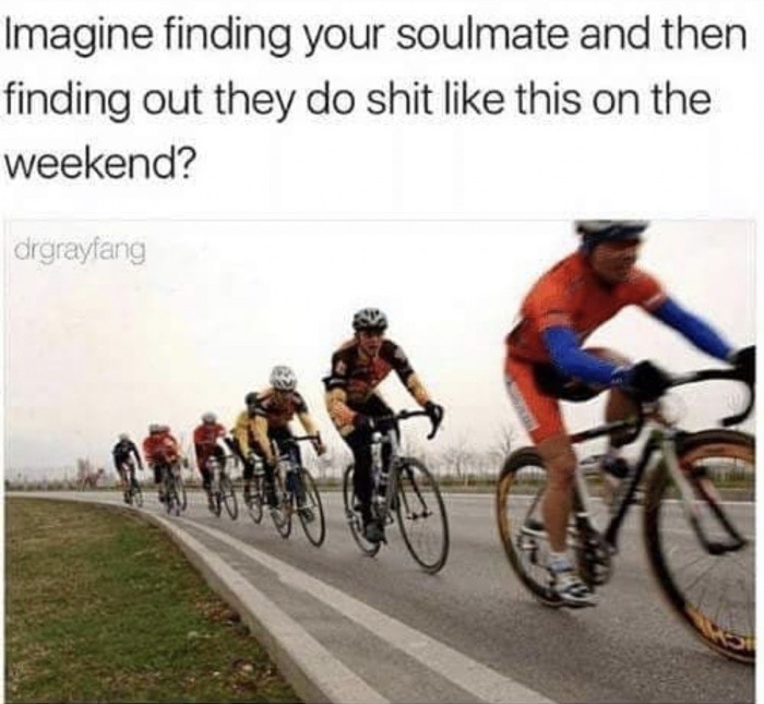 imagine finding your soulmate meme - Imagine finding your soulmate and then finding out they do shit this on the weekend? drgrayfang
