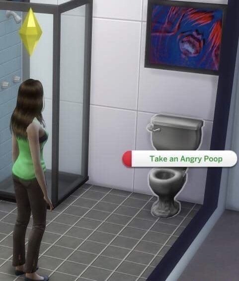 memes - sims toilet - Take an Angry Poop