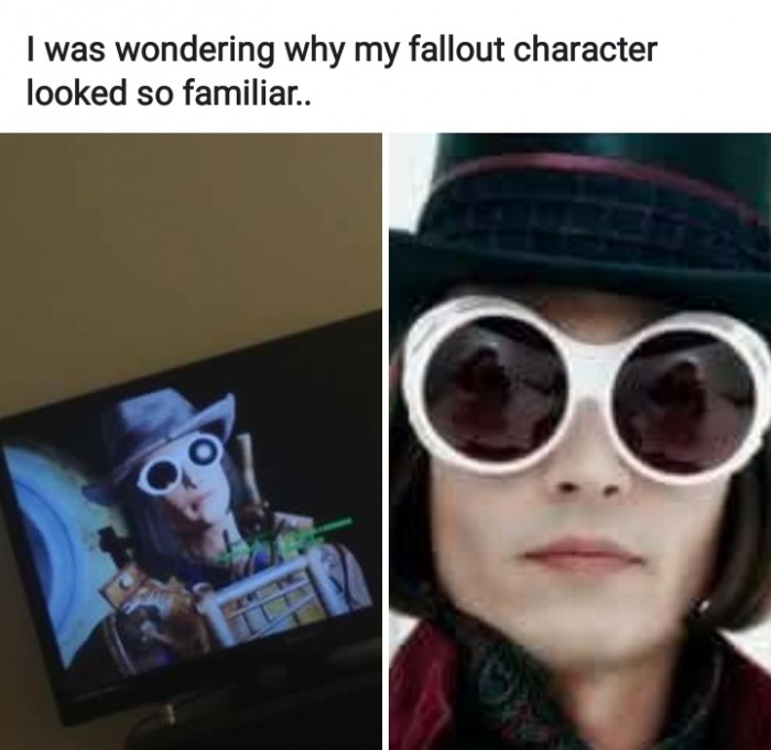 willy wonka - I was wondering why my fallout character looked so familiar..