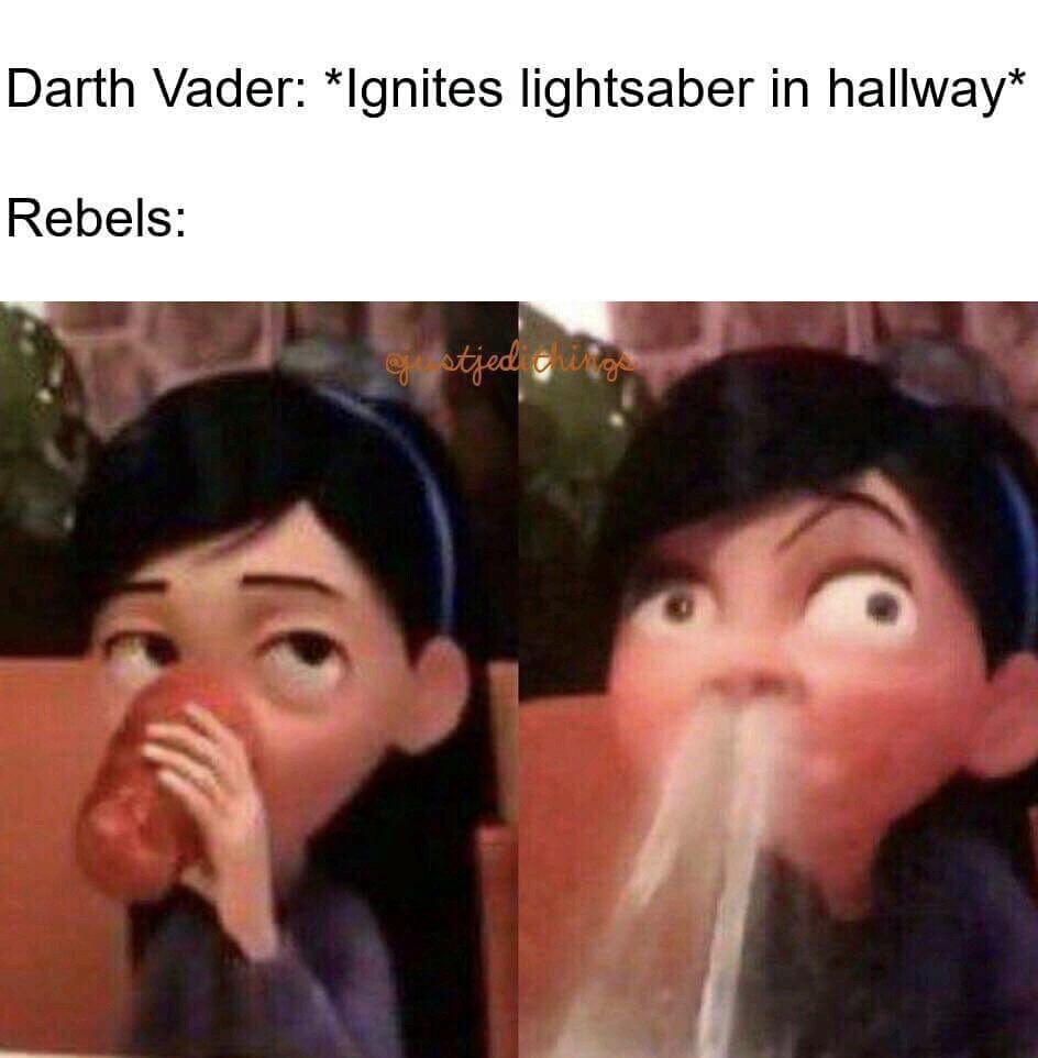 violet incredibles meme - Darth Vader Ignites lightsaber in hallway Rebels og stjed cung