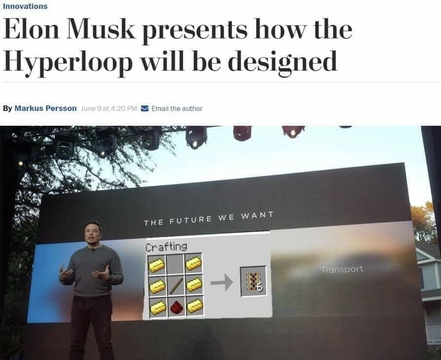 meme stream - teddy ruxpin bear - Innovations Elon Musk presents how the Hyperloop will be designed By Markus Persson June 9 at Email the author The Future We Want Crafting Transport