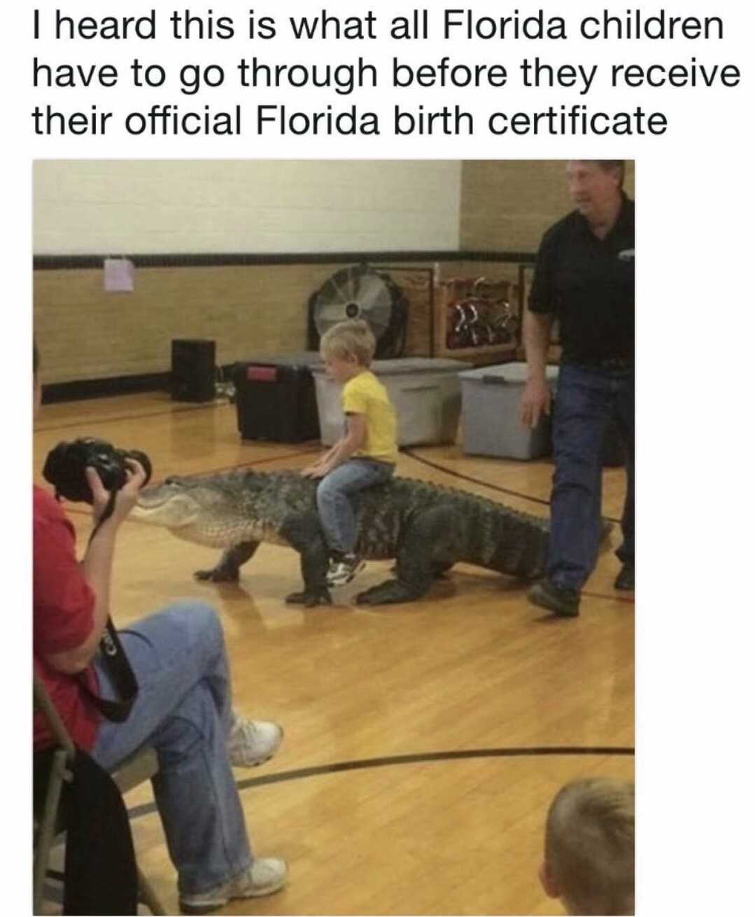 memes about living in florida - I heard this is what all Florida children have to go through before they receive their official Florida birth certificate
