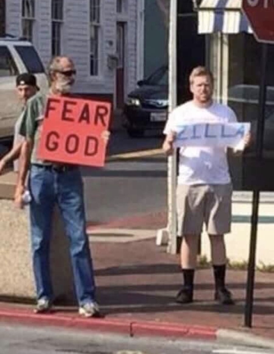 dank memes - fear god zilla - Fear God