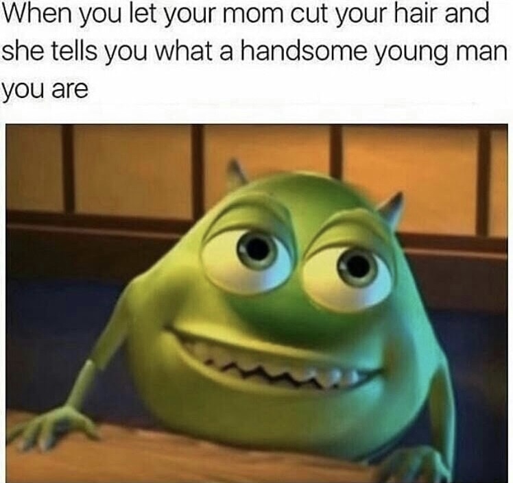 dank memes - cursed meme - When you let your mom cut your hair and she tells you what a handsome young man you are