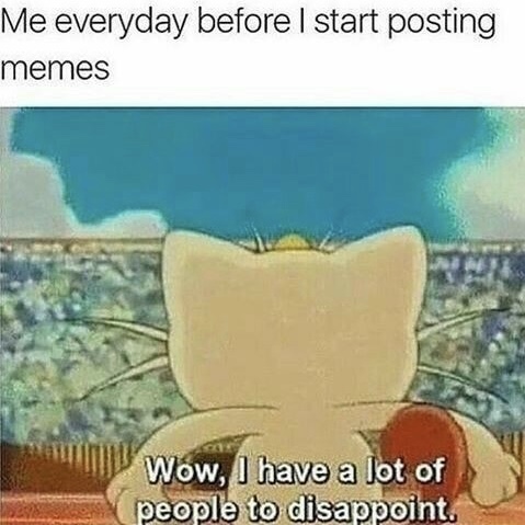 dank memes - wow i have a lot of people - Me everyday before I start posting memes Wow, I have a lot of people to disappoint.