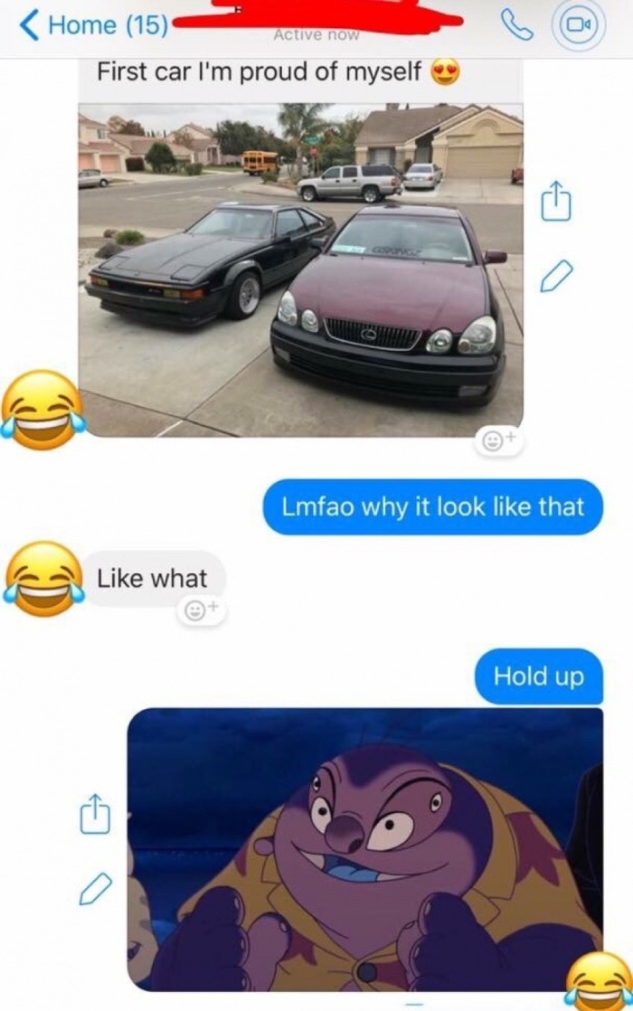 lilo and stitch car meme - Active now Home 15 First car I'm proud of myself Lmfao why it look that what Hold up