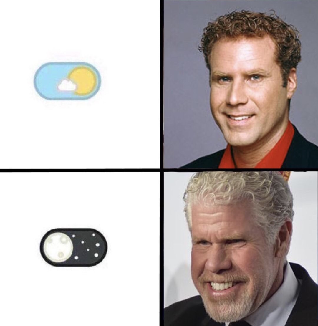 day and night mode with Will Ferrell and another actor