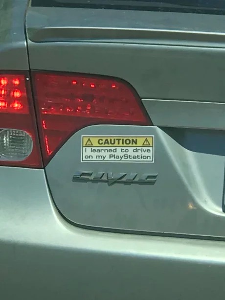 meme of vehicle registration plate - A Caution A I learned to drive on my PlayStation