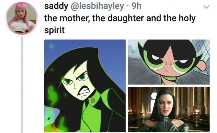 memes - shego and buttercup - saddy 9h the mother, the daughter and the holy spirit