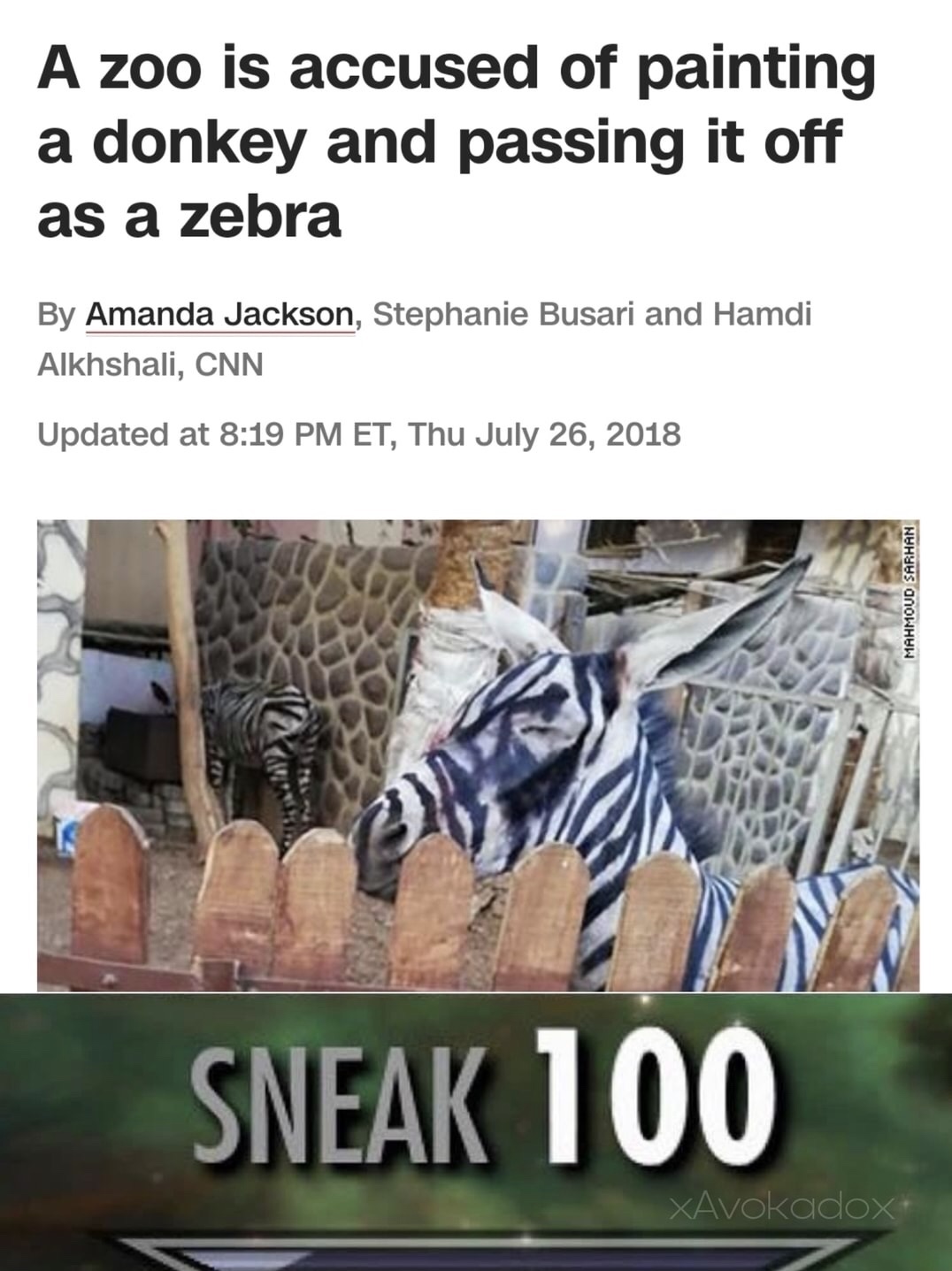 fake zebra egypt - A zoo is accused of painting a donkey and passing it off as a zebra By Amanda Jackson, Stephanie Busari and Hamdi Alkhshali, Cnn Updated at Et, Thu Mahmoud Sarhan Sneak 100 XAvokadox