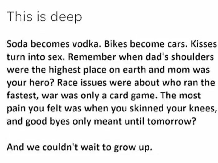 six levels of structural organization - This is deep Soda becomes vodka. Bikes become cars. Kisses turn into sex. Remember when dad's shoulders were the highest place on earth and mom was your hero? Race issues were about who ran the fastest, war was only