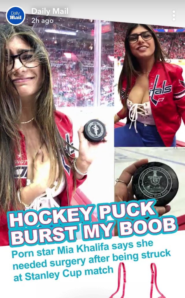 memes - mia khalifa implant - Daily Mail Daily Mail 2h ago Hockey Puck Burst My Boob Porn star Mia Khalifa says she needed surgery after being struck at Stanley Cup match