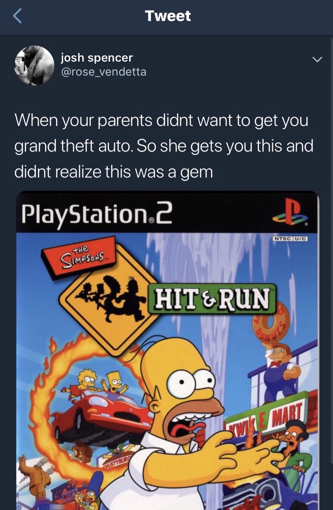 meme about the simpsons hit and run game