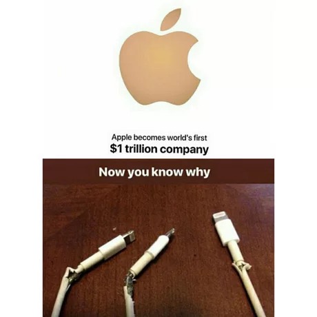 apple is a trillion dollar company with broken charging cords