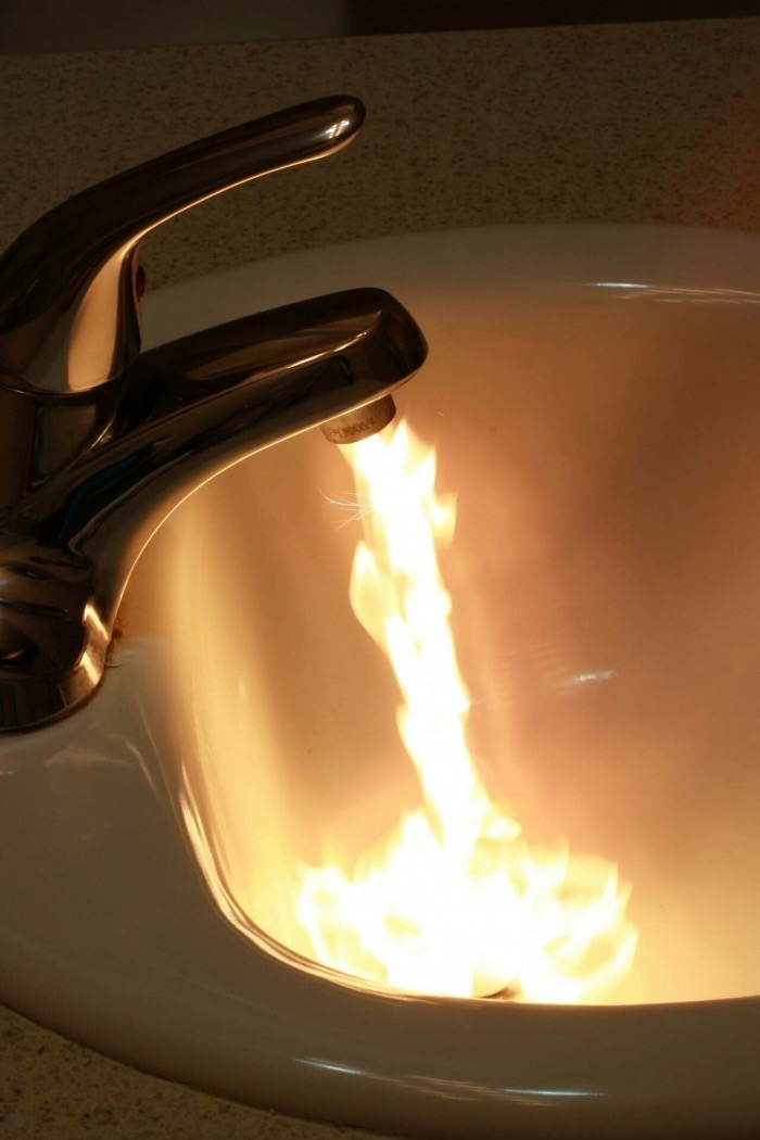 faucet with fire