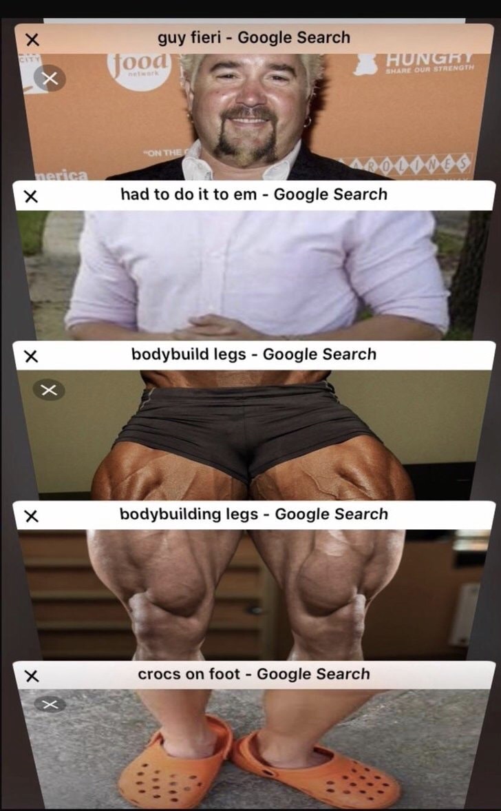 memes - sitting - guy fieri Google Search food Hungry Our Strength "On The had to do it to em Google Search bodybuild legs Google Search bodybuilding legs Google Search crocs on foot Google Search