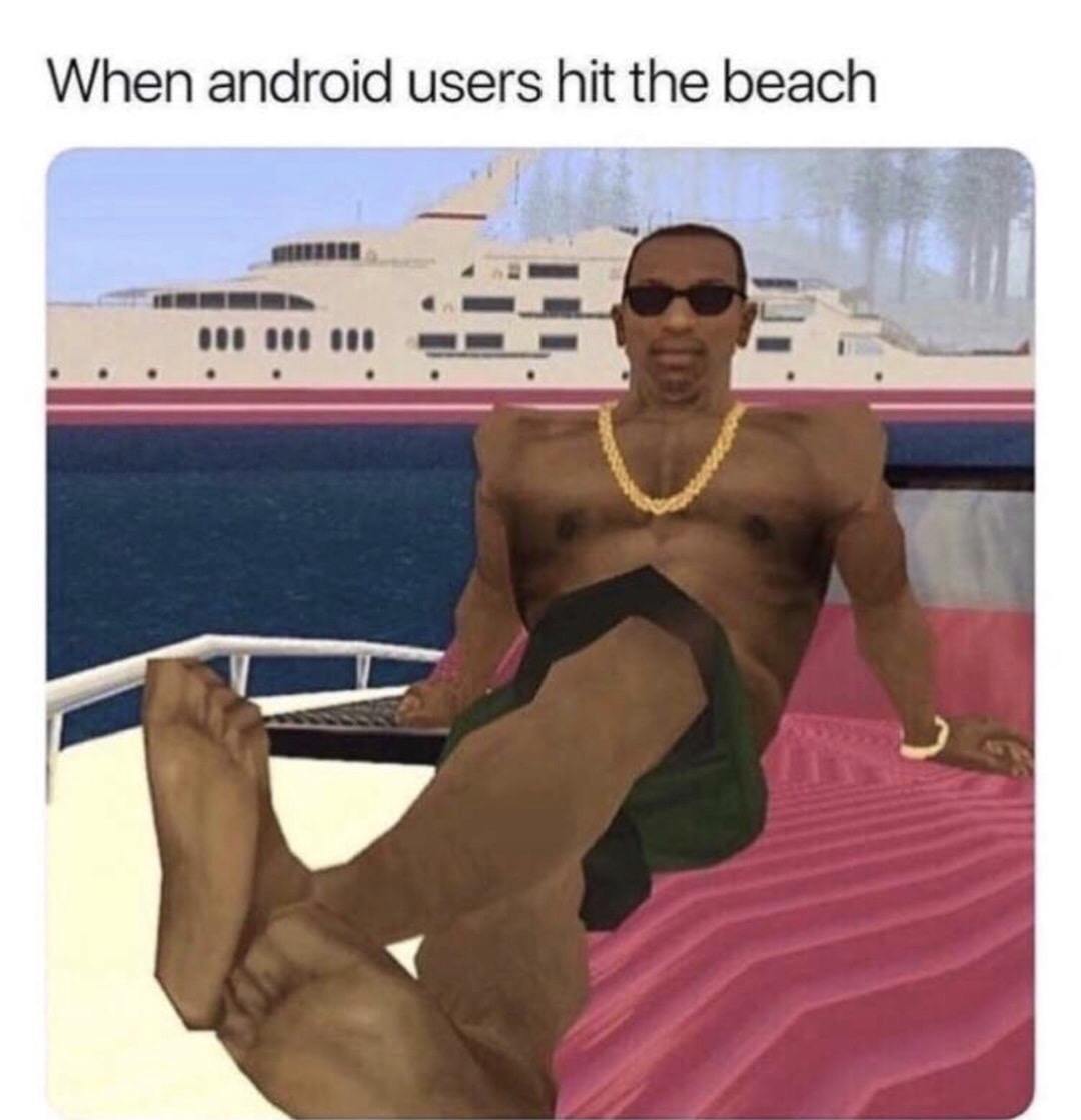 dank android users on the beach - When android users hit the beach