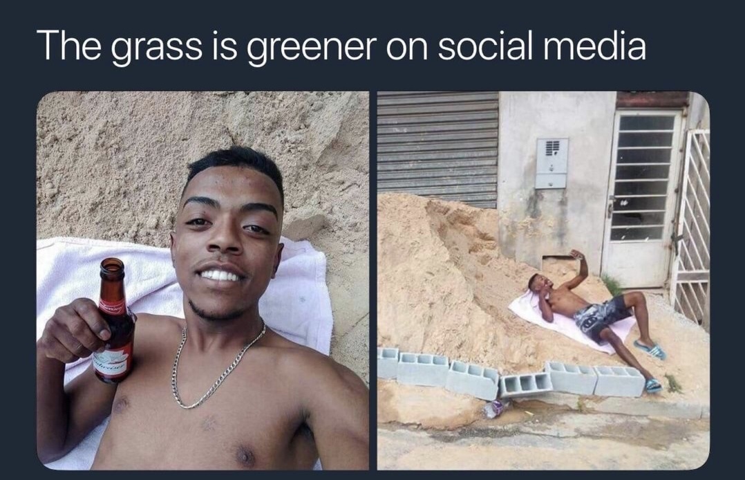 memes - grass is greener on social media - The grass is greener on social media