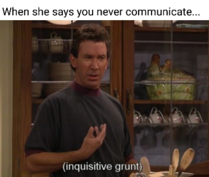 memes - home improvement grunt - When she says you never communicate... inquisitive grunt