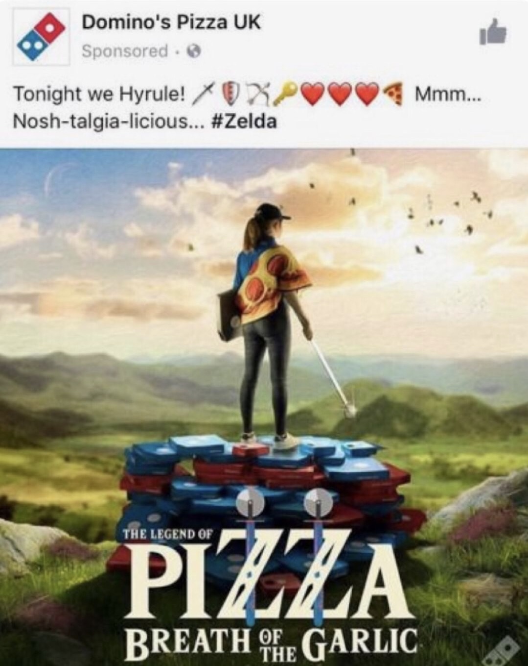 memes - legend of pizza breath of the garlic - Domino's Pizza Uk Sponsored. Mmm... Tonight we Hyrule! Noshtalgialicious... The Legend Of Pizza Breath Of Garlic