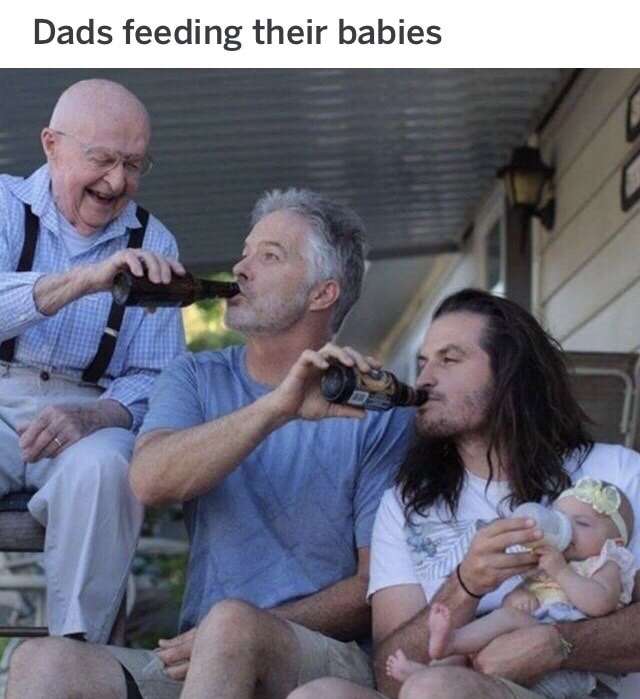 memes - dads feeding their babies - Dads feeding their babies