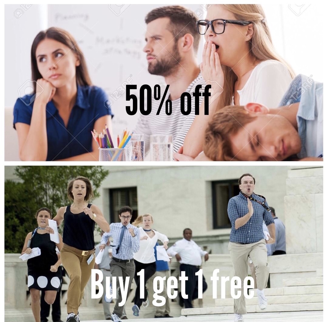 memes - long meeting - 50% off Buy I get 1 free