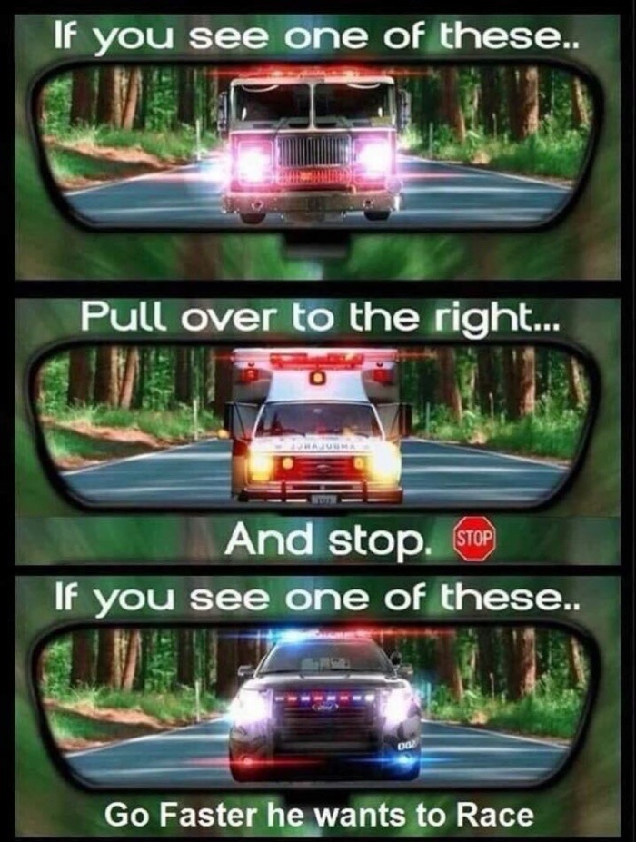 meme joking cops want to race