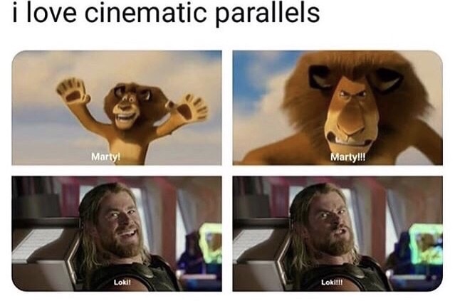 memes - cinematic parallels - i love cinematic parallels Marty! Marty!!! Loki! Loki!!!