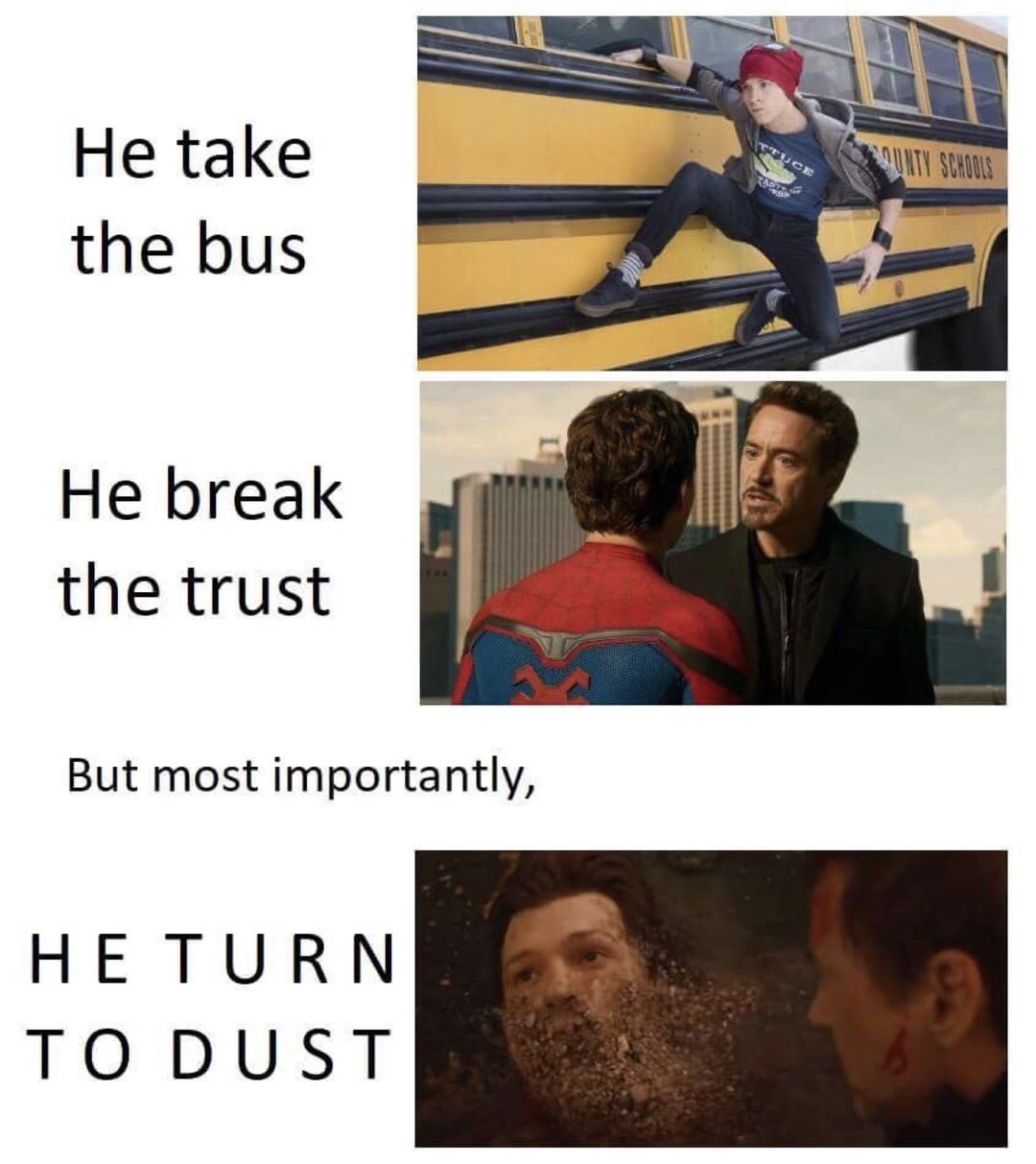 Sunday meme of Spider Man in the He protec but also attac format
